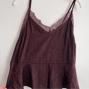 H&M Burgundy Lace Cami Top